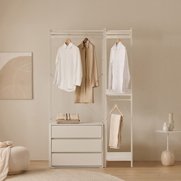 [삼익가구]에린 철제 드레스룸 시스템 옷장 1200 세트(A타입)