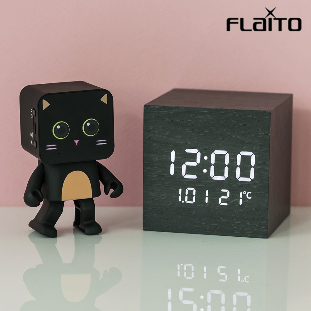 플라이토 큐브 플러스 LED 탁상시계 + 블루투스 댄싱 스피커 세트 제품 이미지