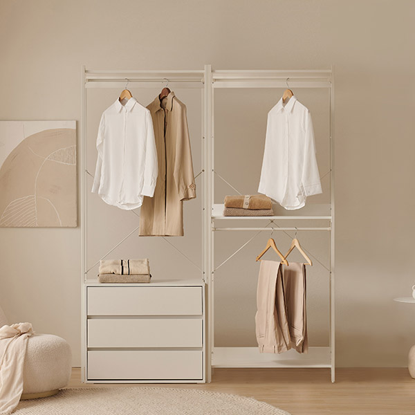 [삼익가구]에린 철제 드레스룸 시스템 옷장 1600 세트(A타입)