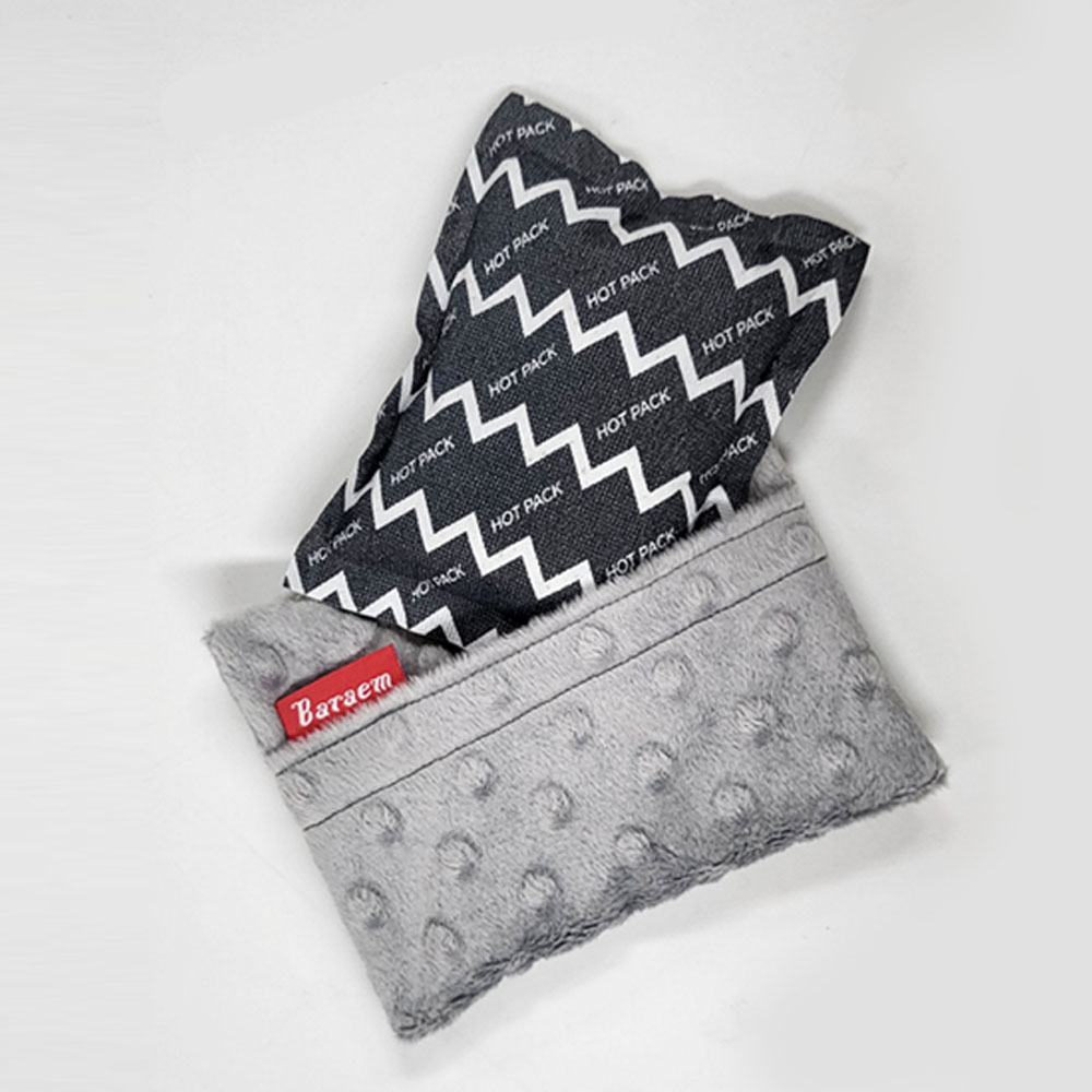 바램 핫팩 파우치 손난로 대형 150g 극세사 그레이