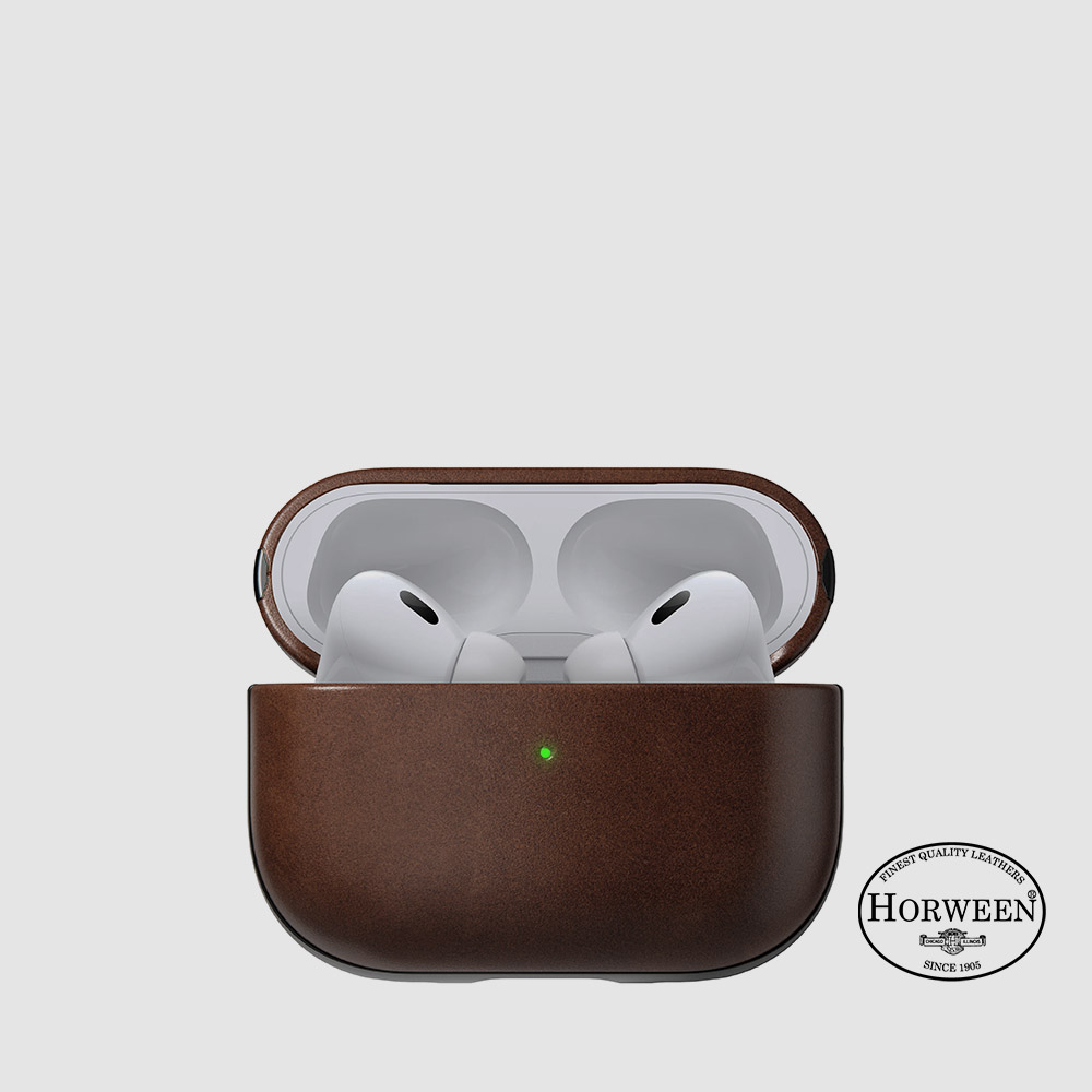 노마드 에어팟 프로2 가죽 케이스 - 호윈 러스틱 브라운 / 무선충전 보호 범퍼