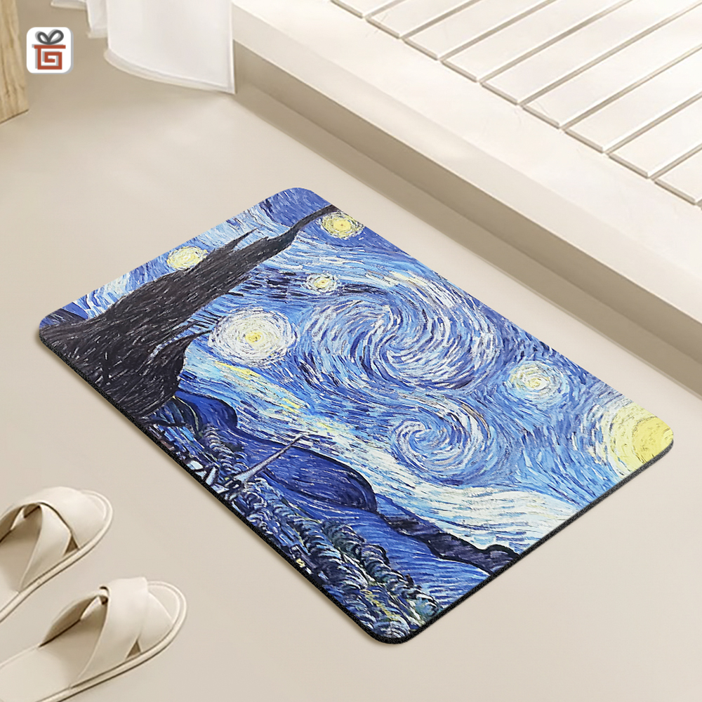 샤르매트 소프트 규조토 발매트 욕실 화장실 별이 빛나는 밤