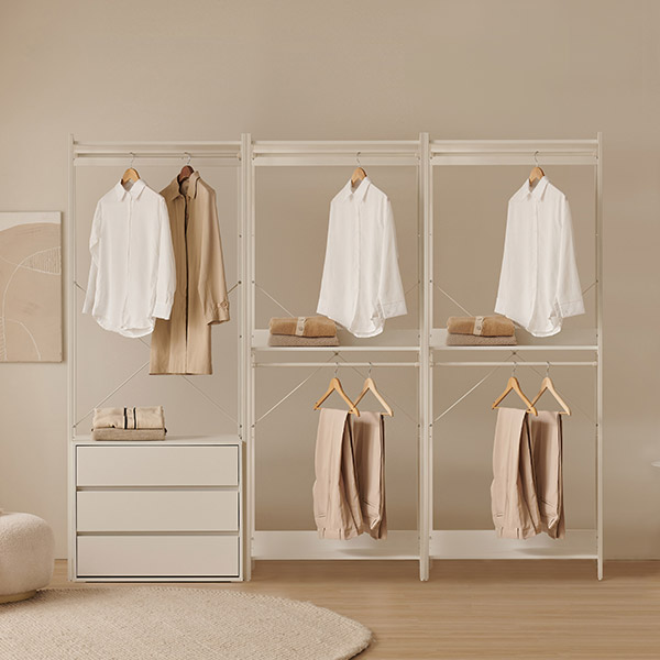 [삼익가구]에린 철제 드레스룸 시스템 옷장 2400 세트(A타입)