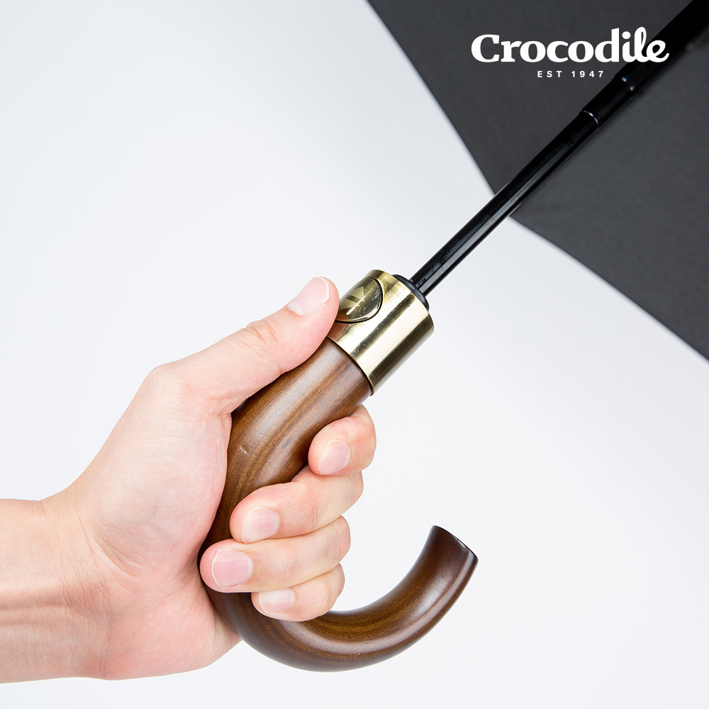 크로커다일 모던브로 10K 3단 우드커브 전자동 우산