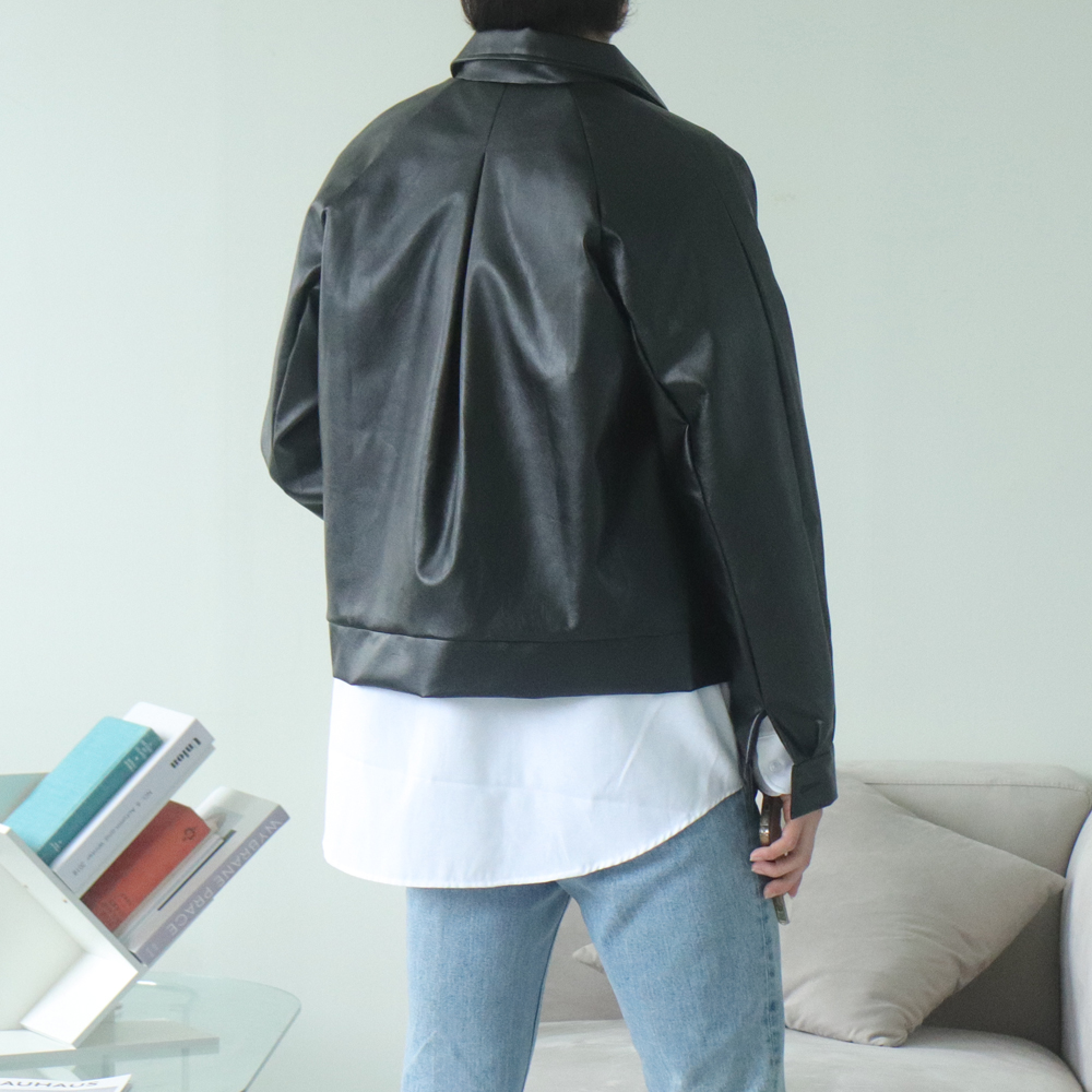 남자가죽자켓 오버핏 집업 트러커 남자자켓 이미지 2