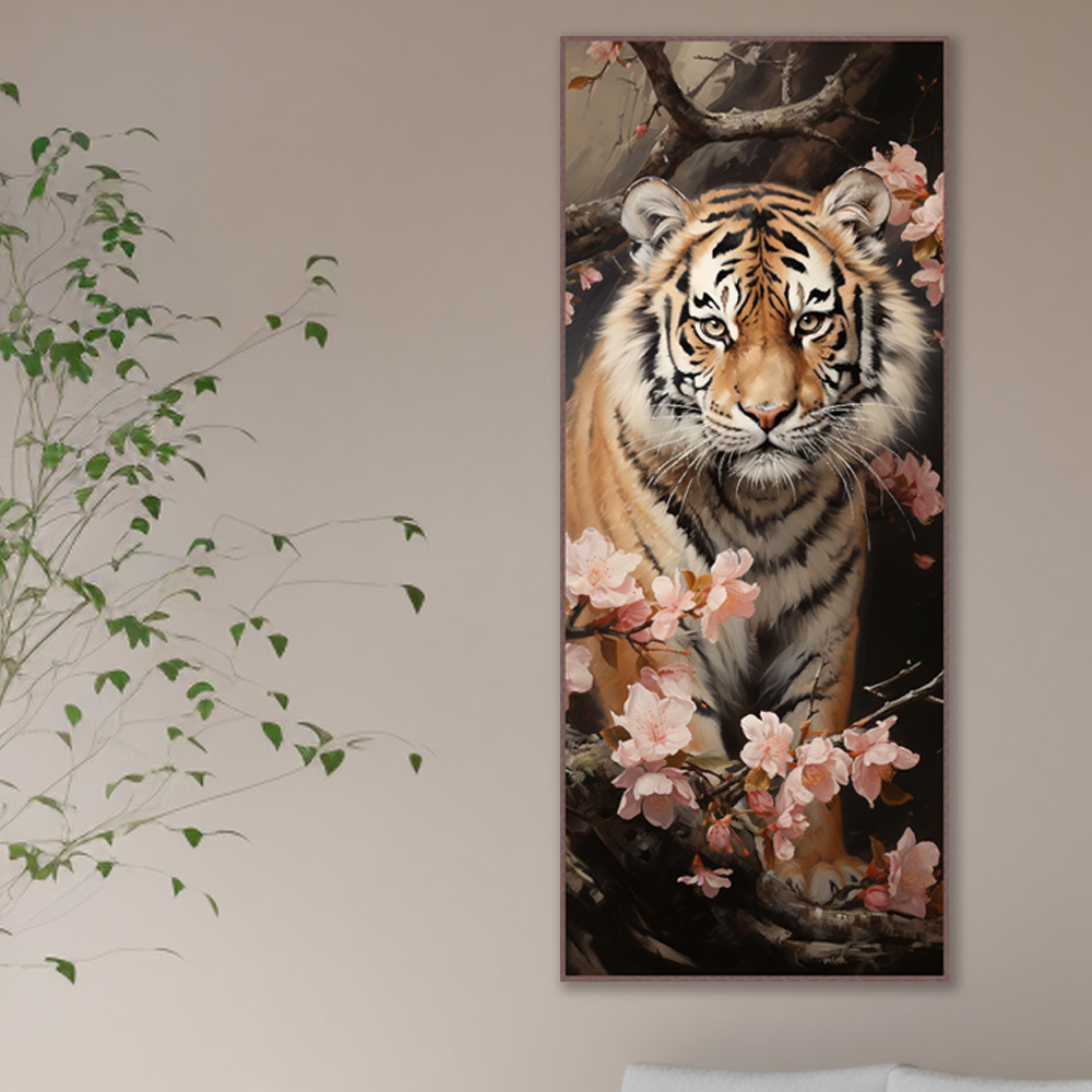 용맹 호랑이 60x150cm 무광골드 알루미늄 액자 - 상세 이미지 3