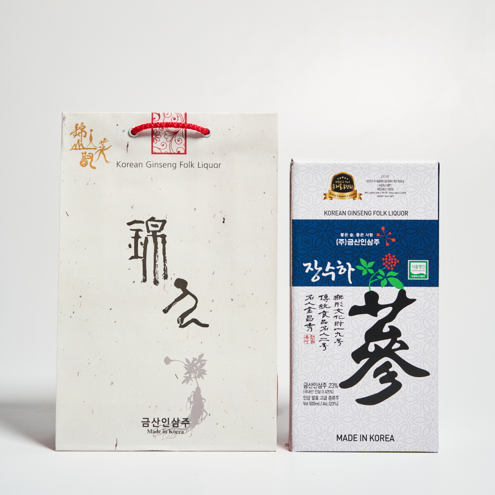 장수하삼 도자기23도 500ml 금산인삼주 김창수 명인(케이스, 쇼핑백 포함) - 상세 이미지 3