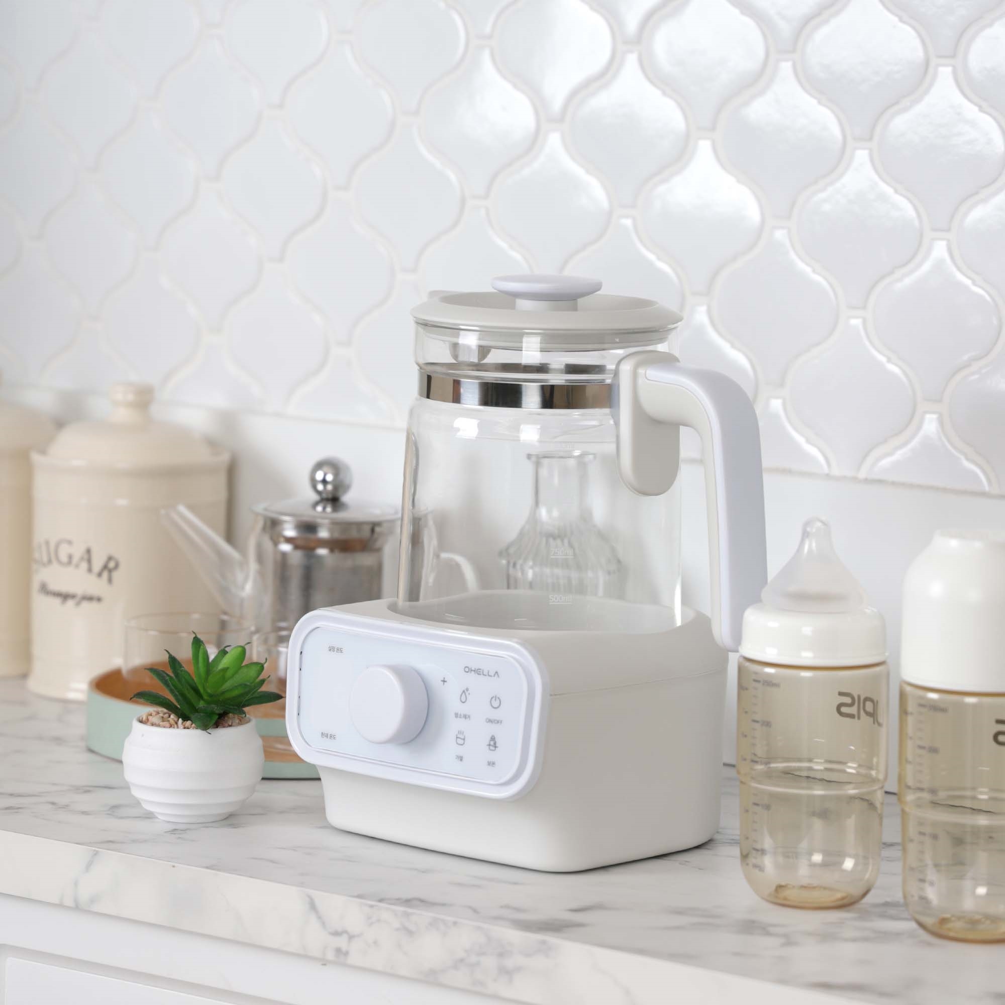 오엘라 온도조절 전기포트 커피 포트기 분유포트 대용량 유리 보온 주전자 티메이커