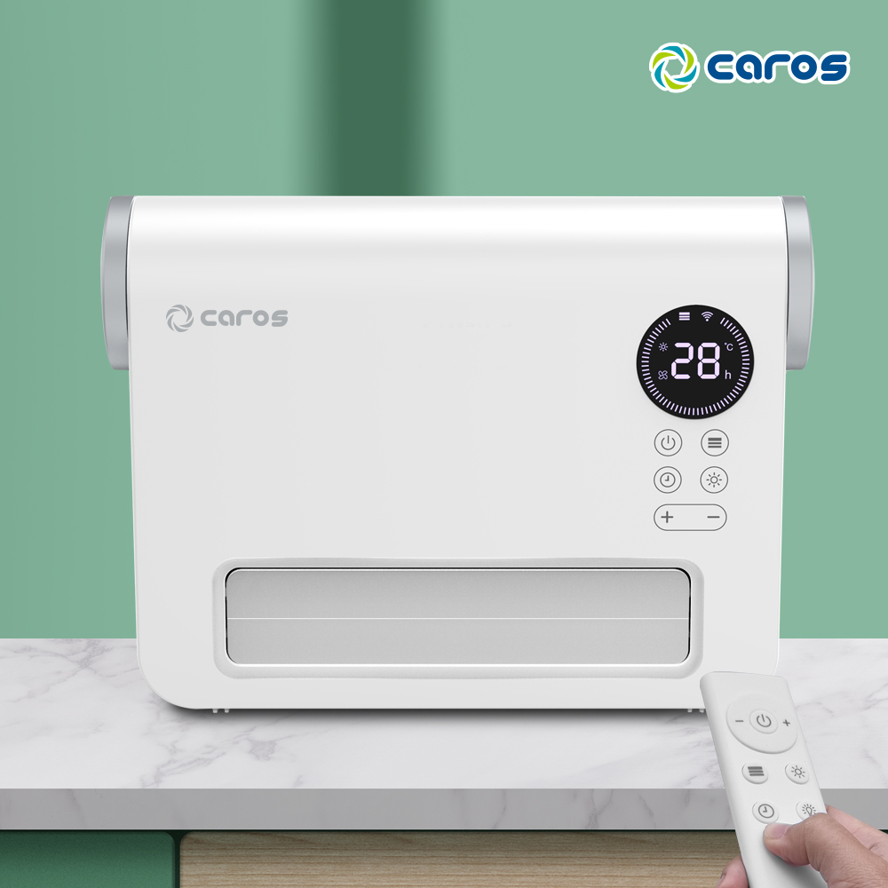 캐로스 욕실 온풍기 화장실 벽걸이 PTC 히터 난방기 리모컨