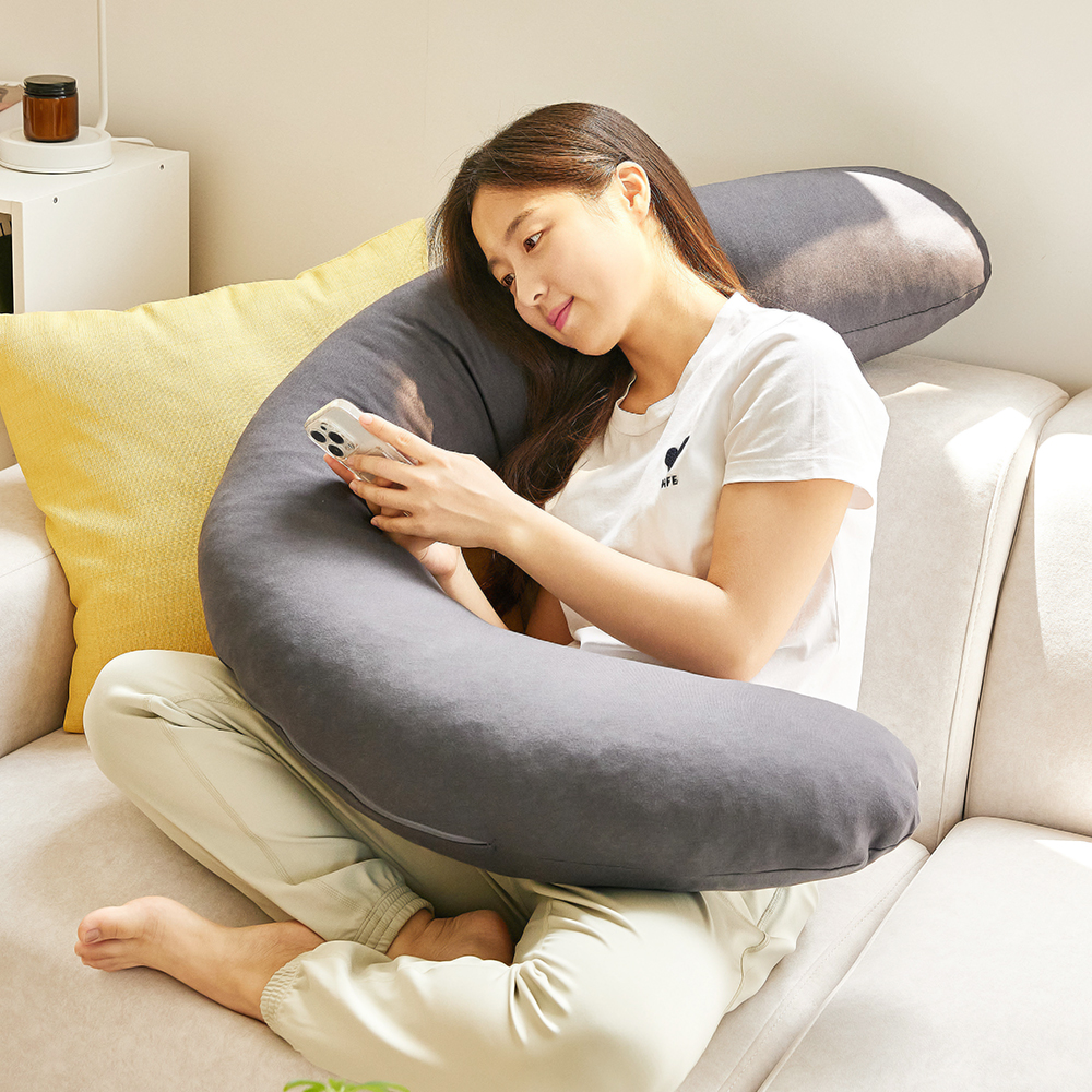 숙면 바디필로우 안고자는 긴베개 꿀잠 롱쿠션 L자형 메모리폼칩 베네폼