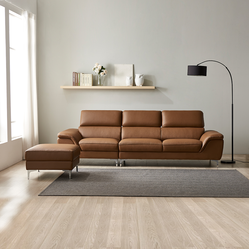 동서가구 캐니스 무빙헤드 스툴포함, 카멜, 4인용