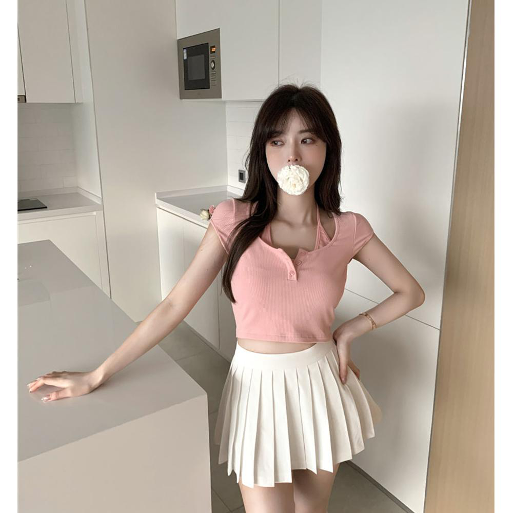 톰 패치 하이웨스트 플리츠 미니스커트 3color : 바틀콜드
