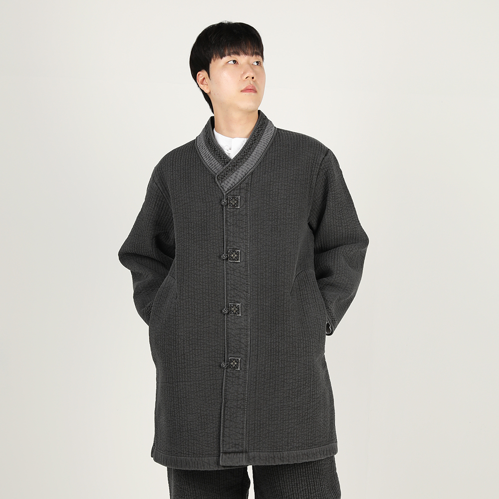 남자 겨울 생활한복 기모안감 해들 누비 동방 두루마기 개량 계량 한복 절복 법복. 상품 이미지