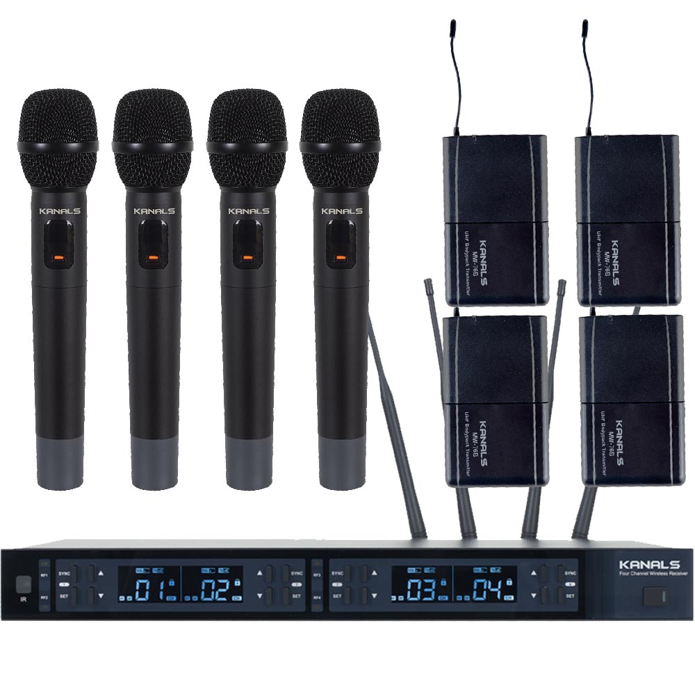 카날스 무선마이크 MW-4000 교회 방송용 공연용 핸드 4채널무선마이크 - 상세 이미지 2