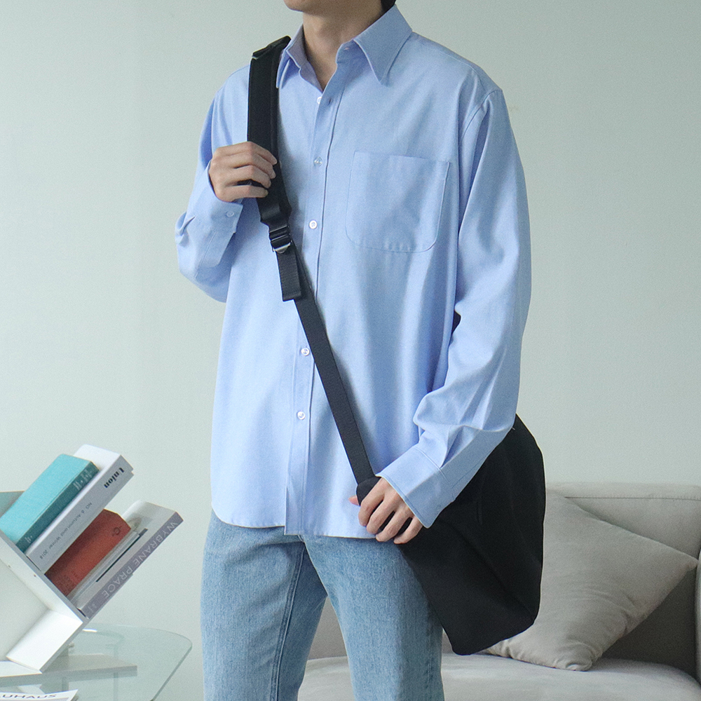 남자셔츠 오버핏 옥스포드 남성남방 남자스트라이프셔츠 이미지 2