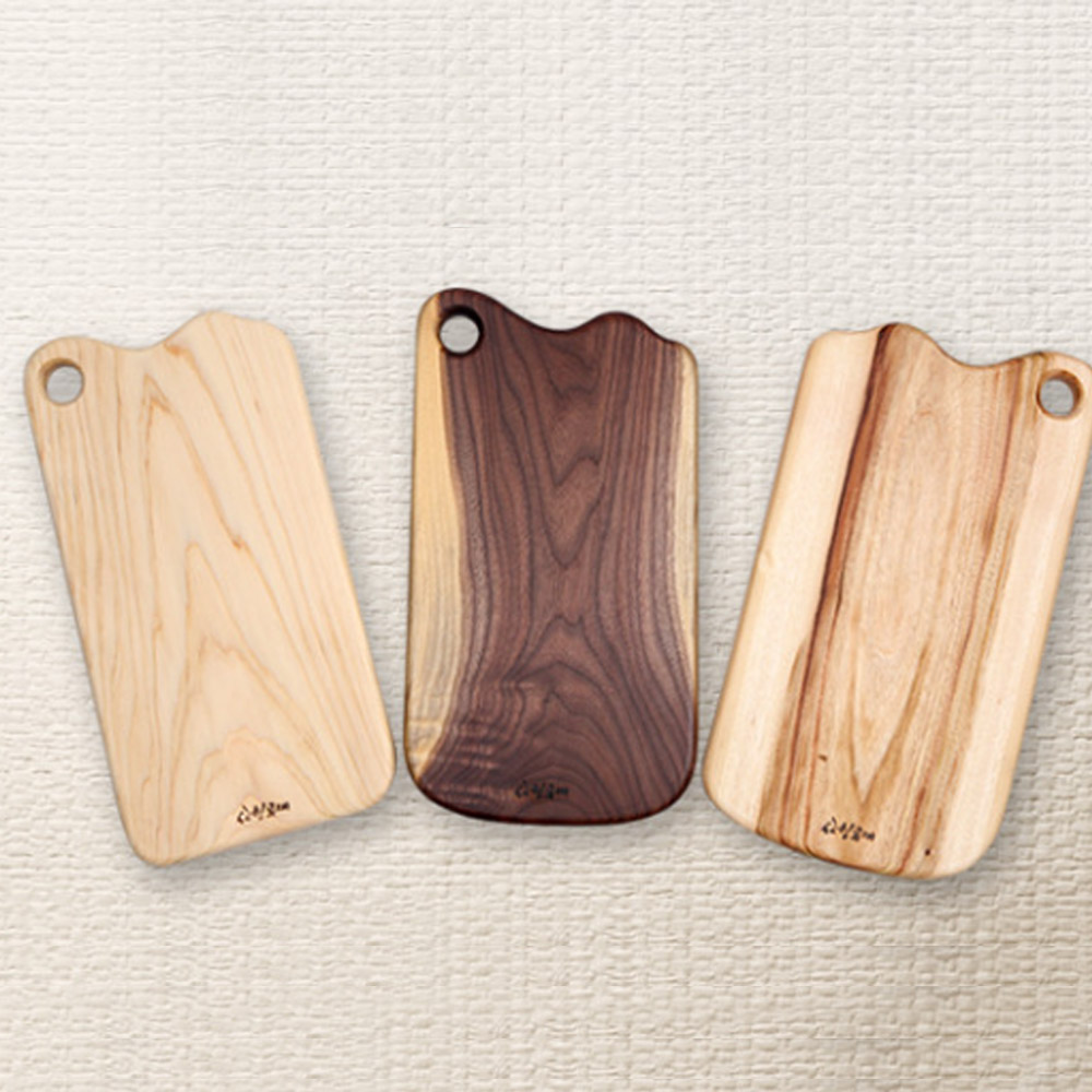 편백 캄포 월넛 나무 곡선형A 플레이팅 원목 도마 명품 수제 각인 신현공예