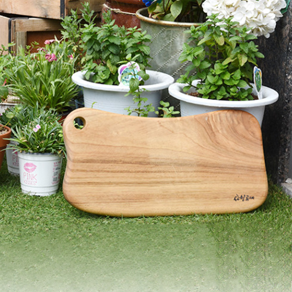 편백 캄포 나무 곡선 플레이팅 원목 도마 명품 수제 각인 신현공예