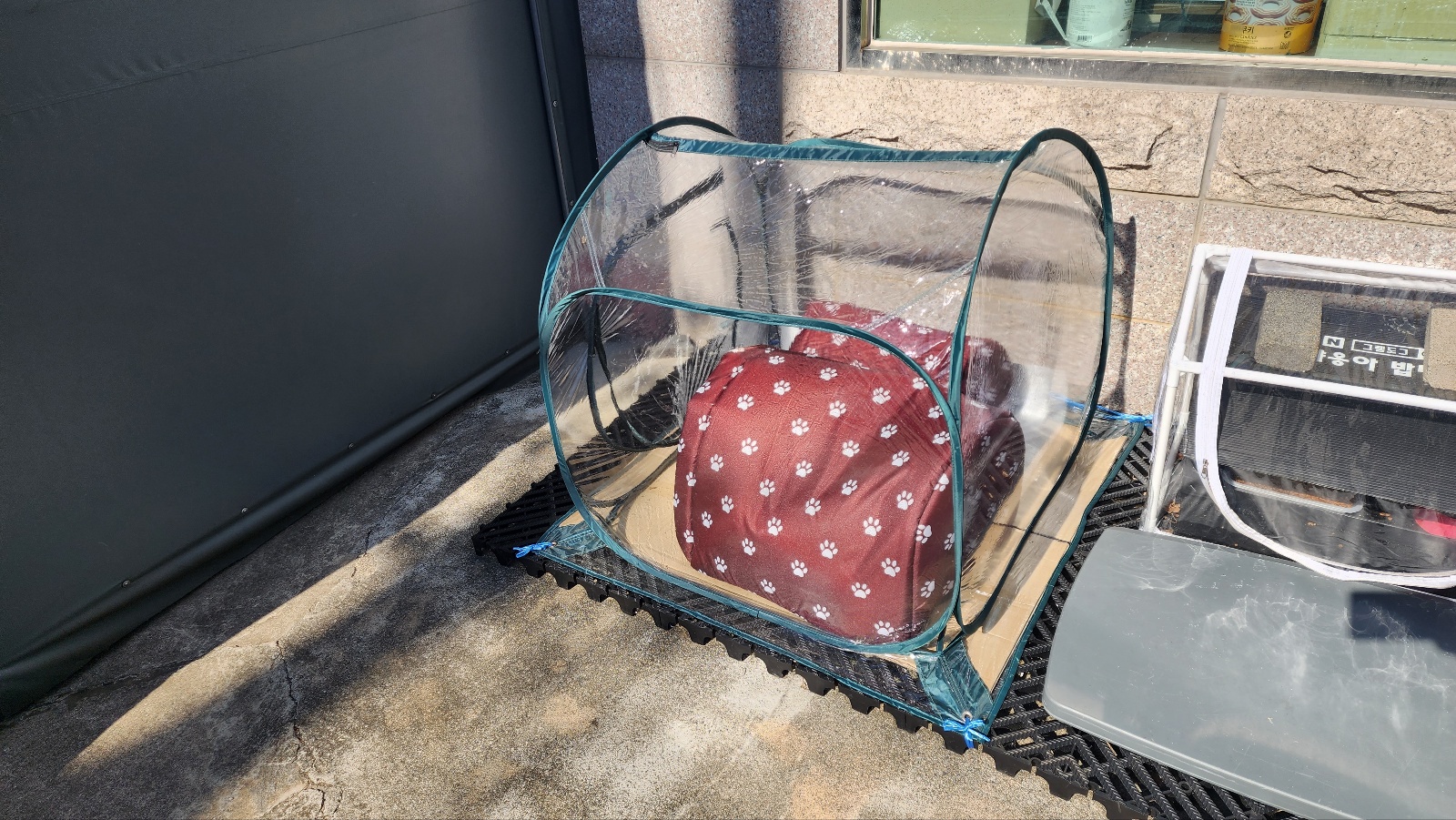 길고양이집 길냥이 겨울집 실외 급식소 방풍 방수 비닐 하우스 텐트