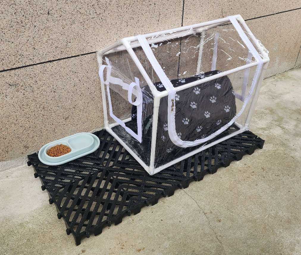 길고양이집 길냥이 겨울집 실외 급식소 방풍 방수 비닐 하우스 텐트