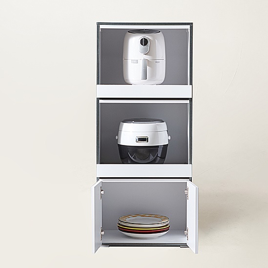 전기밥솥수납장 밥솥정리대 미니밥솥장 작은 렌즈다이