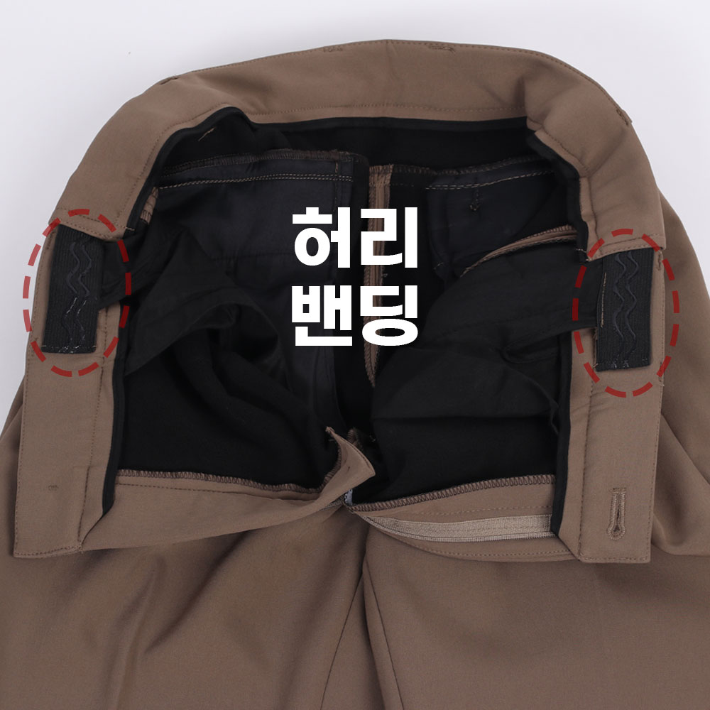 기모골프바지 겨울 골프방한바지 히든밴딩 화이트슬랙스 - 상세 이미지 5