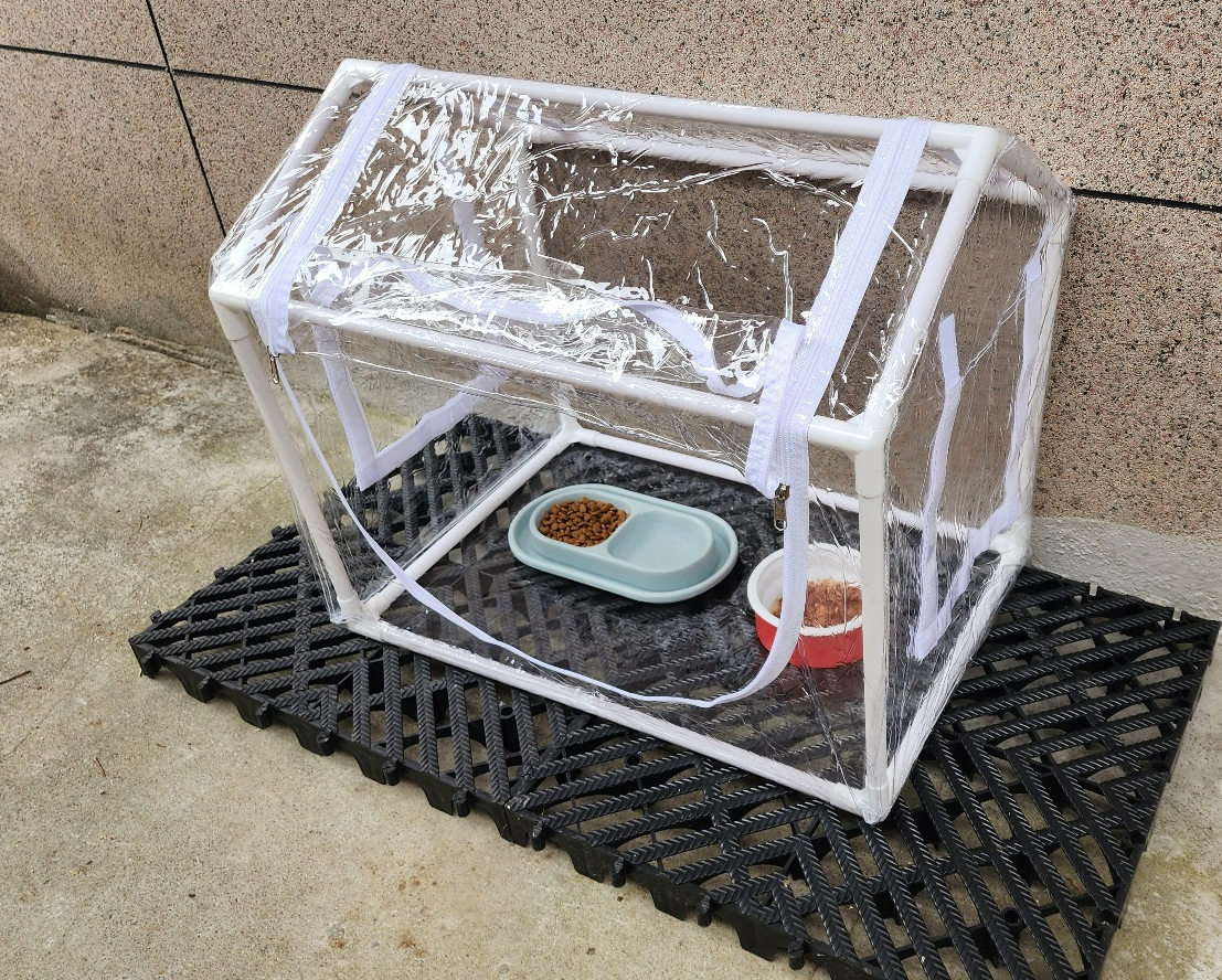 길고양이집 길냥이 겨울집 실외 급식소 방풍 방수 비닐 하우스 텐트