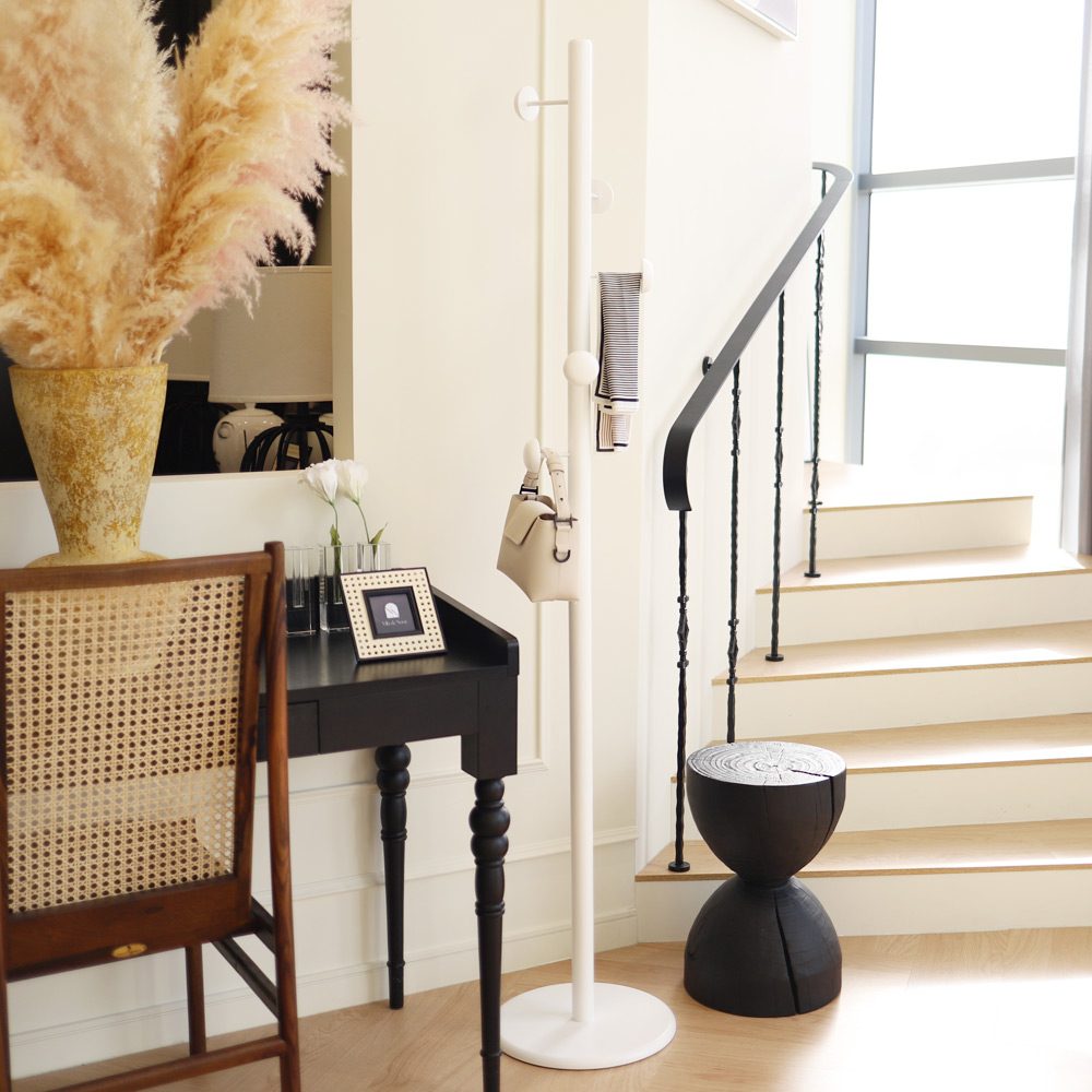 트리스토어 원목 라운드 스탠드 옷걸이