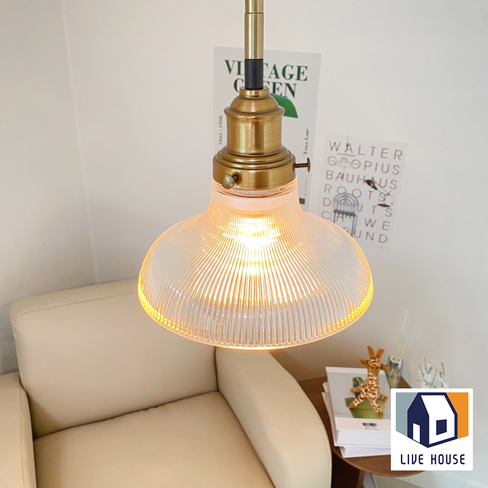 LED 빈티지 레일 조명 유리 식탁등 카페 식탁 펜던트 조명 빗살 투명