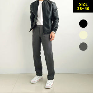 남자테이퍼드슬랙스 히든밴딩슬랙스 링클프리슬랙스 스판정장바지 착용 후기 | 사이즈/핏 총정리 - 상품 이미지 4