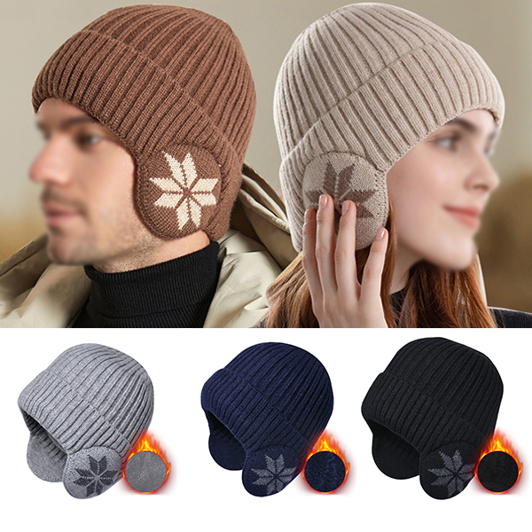 일체형 겨울 따뜻한 기모 털 방한 니트 귀마개 귀도리 비니 군밤 모자 귀 보호 낚시 눈꽃 귀달이모자