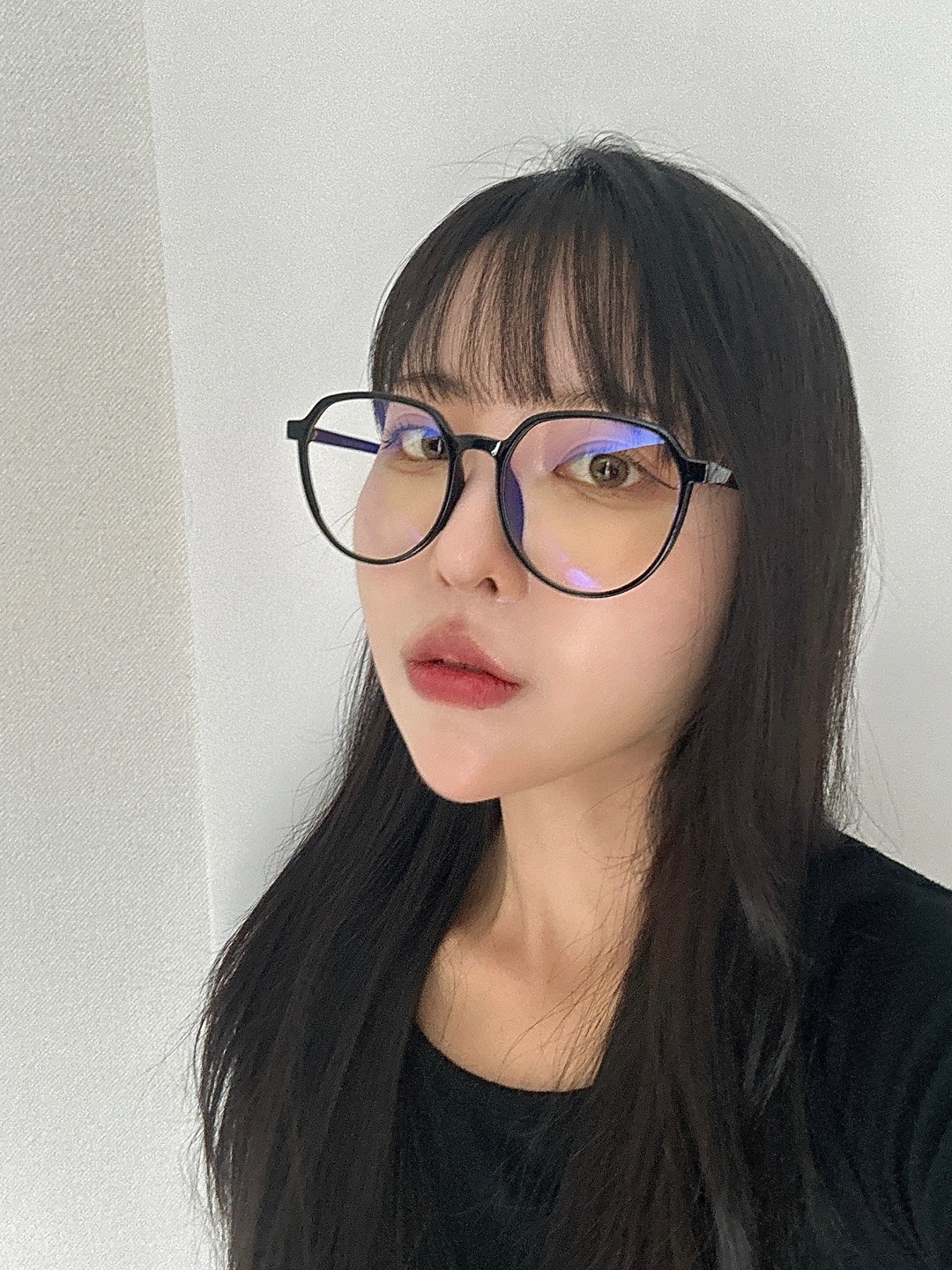 투명뿔테안경 오버사이즈 가벼운 안경테 - 상세 이미지 5