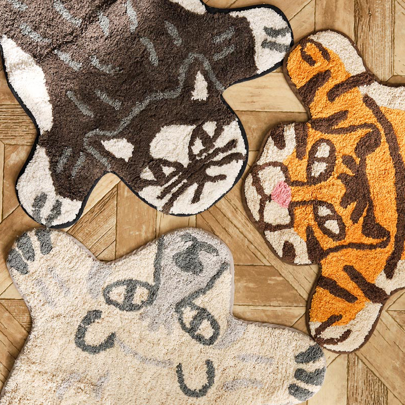 즐거운 동물원 순면 빅 발매트 북극 곰 러그