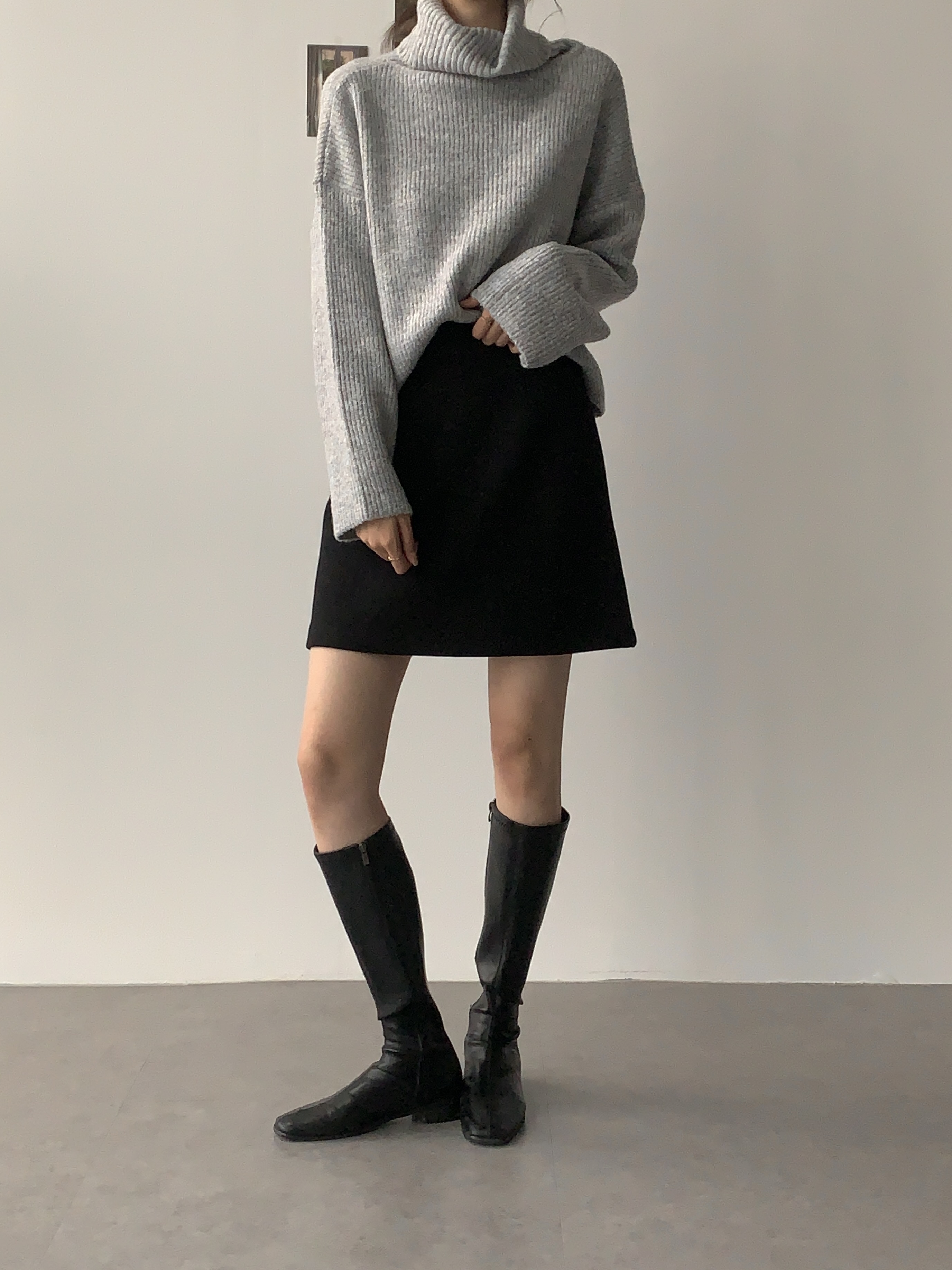 겨울미니스커트 울미니스커트 모직스커트 이미지 2