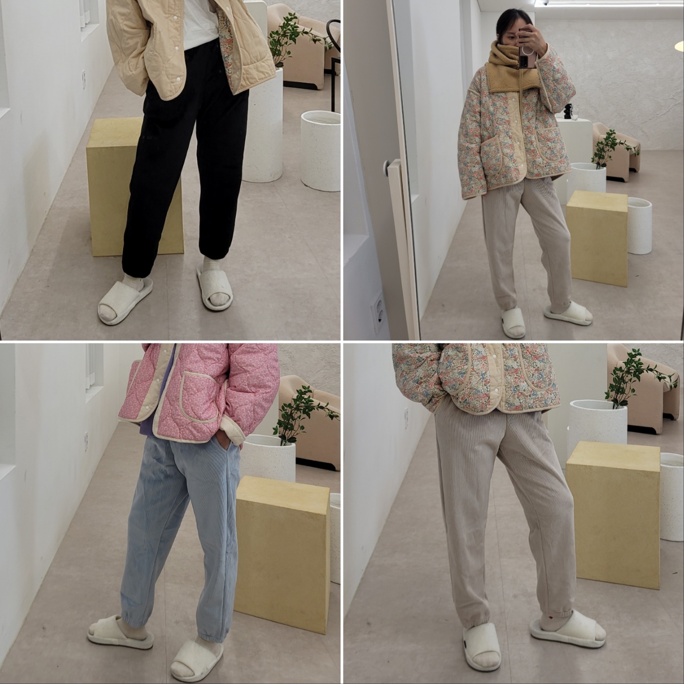 성인 벨로아 밍크 골지 바지 - 상품 이미지