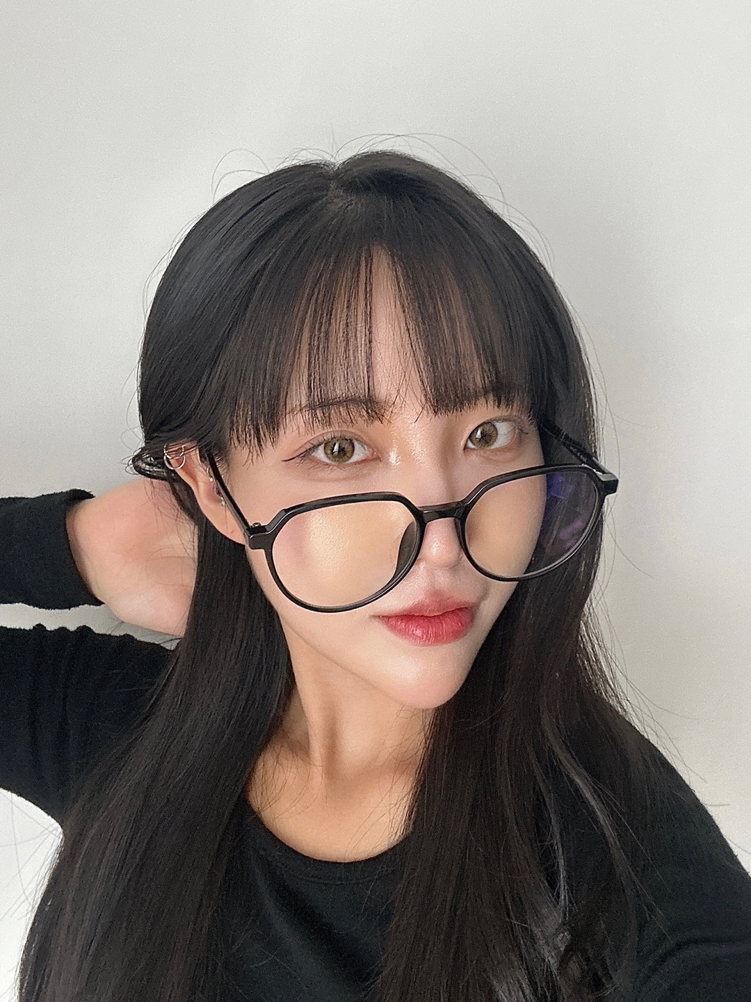 투명뿔테안경 오버사이즈 가벼운 안경테 - 상세 이미지 4
