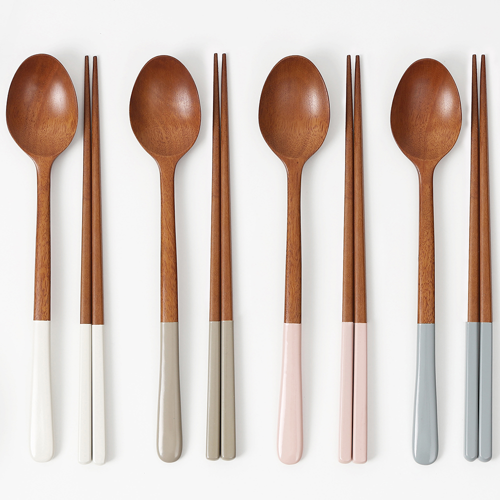 옻칠 나무 수저세트 우드수저 숟가락 젓가락 - 상품 이미지
