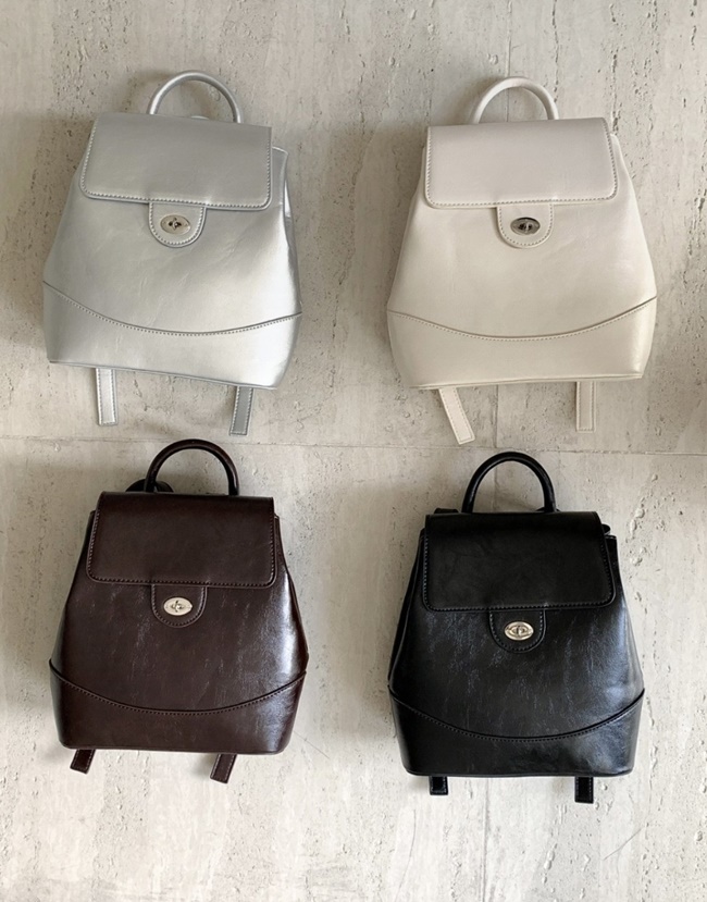 여성 가죽 레더 심플 미니 복조리 백팩 캐쥬얼 직장인가방