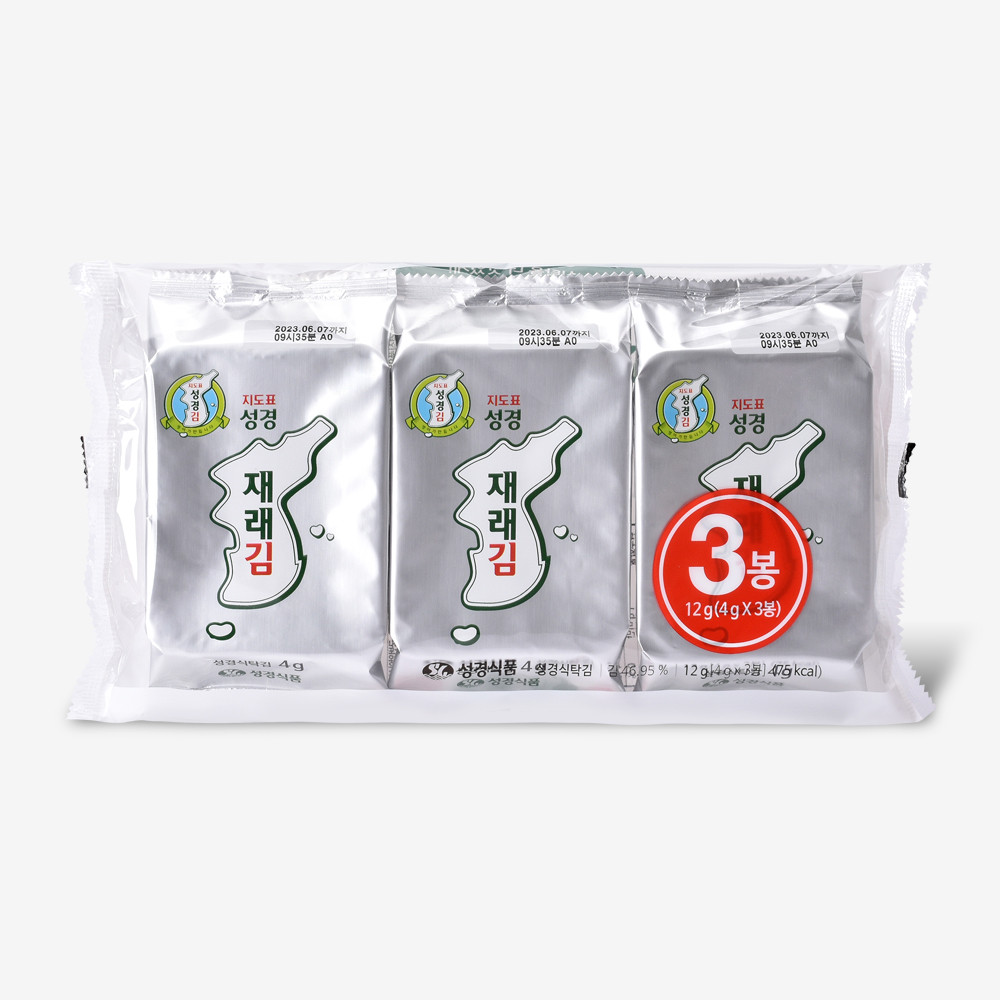 [성경김본사] 재래 도시락김(식탁김) 4g - 3봉X24개 (총 72봉) - 대용량 - 상세 이미지 2
