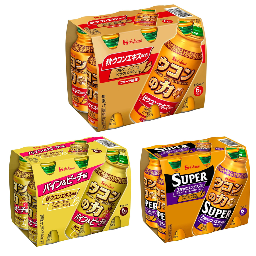 우콘노치카라 우콘파워 엑기스 추출물 드링크 100ml×6개 original / pineapple&amp;peach / super(120ml×6개)