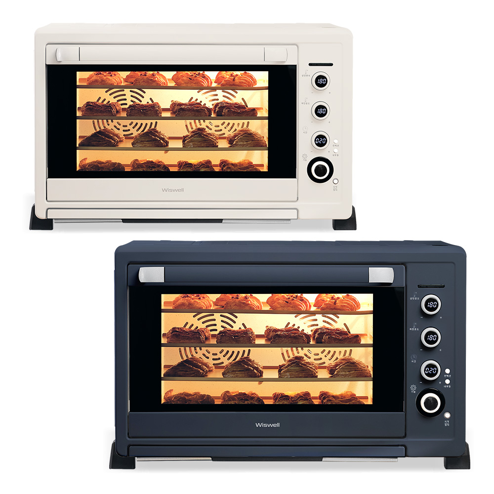 위즈웰 루미오븐 80L 4단 홈베이킹 전기 컨벡션 오븐 제과 제빵 마카롱 가정용 베이킹