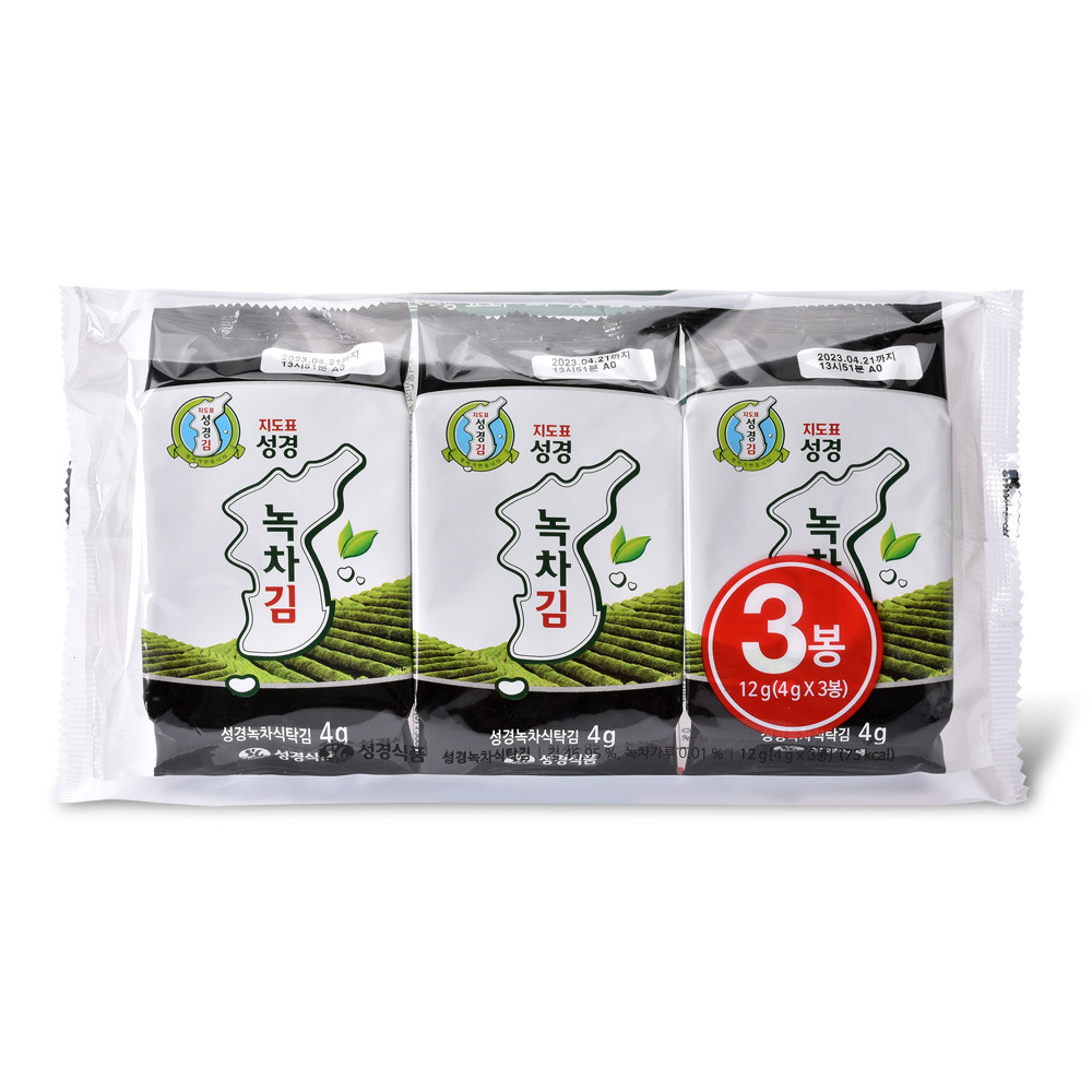 [성경김본사] 녹차 도시락김(식탁김) 4g - 3봉X24개 (총 72봉) - 대용량 - 상세 이미지 2