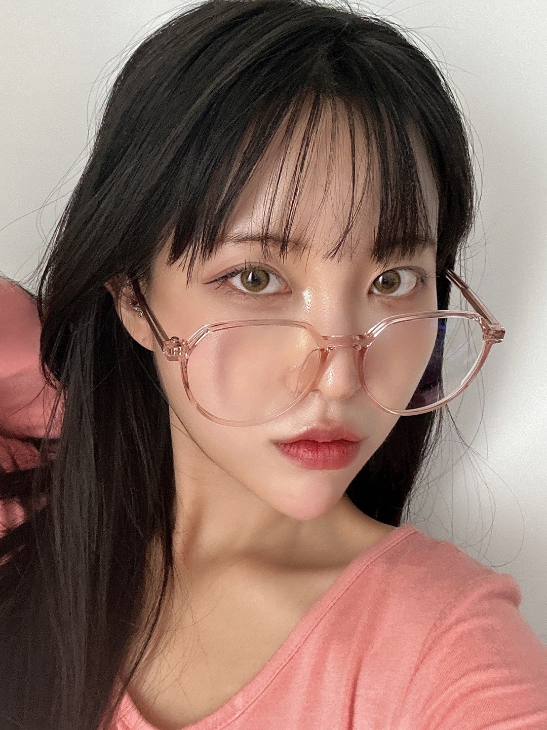 투명뿔테안경 오버사이즈 가벼운 안경테 - 상세 이미지 2