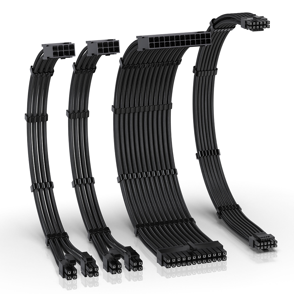 EZDIY-FAB PSU 연장 슬리빙 16AWG 케이블 4PACK 화이트 - 상세 이미지 2