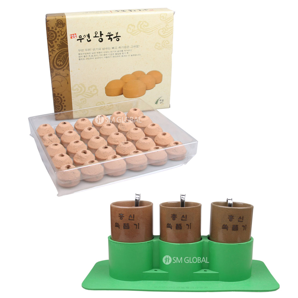 세트상품 충신쑥뜸기 3구+무연왕쑥봉(30개) 가정용뜸기 한의원용 : 한방친구