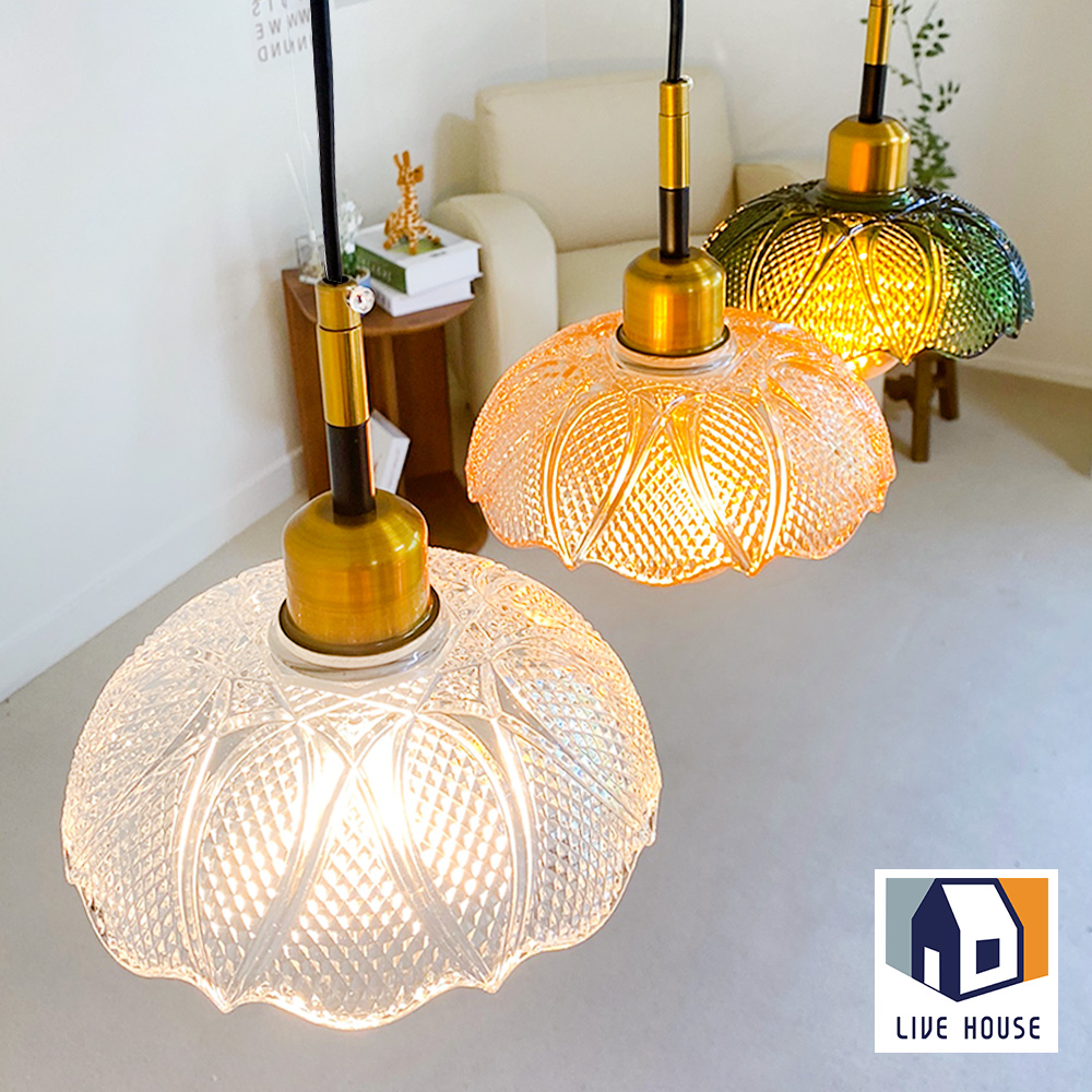 LED 빈티지 레일 조명 유리 식탁등 카페 식탁 펜던트 조명 빗살 투명