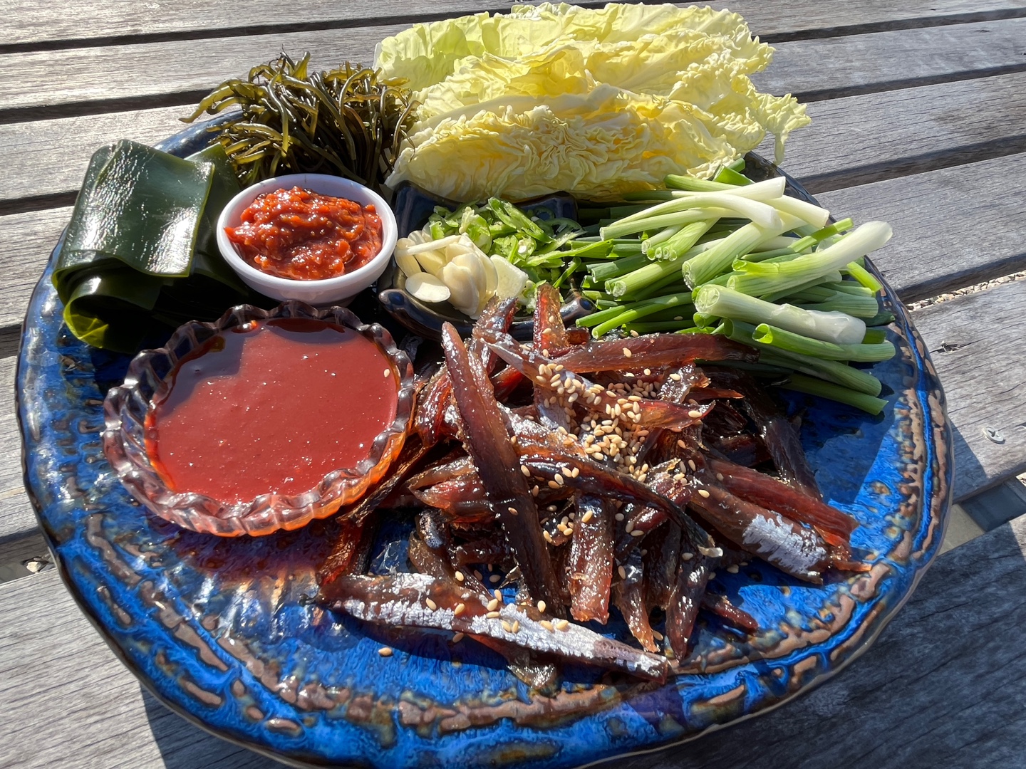 포항 구룡포 과메기 야채세트 수제꿀초장 특제땅콩쌈장 볶은콩가루 늘보 - 상세 이미지 5