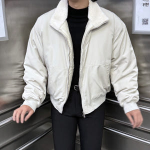 남자 크론 겨울 오버핏 양털 덤블 카라 패딩 점퍼 착용 후기 | 사이즈/핏 총정리 - 상품 이미지 1