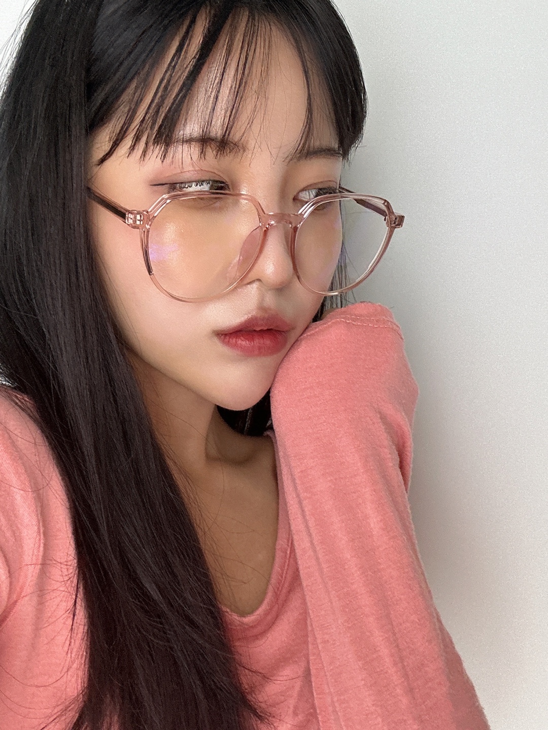 투명뿔테안경 오버사이즈 가벼운 안경테 - 상세 이미지 3
