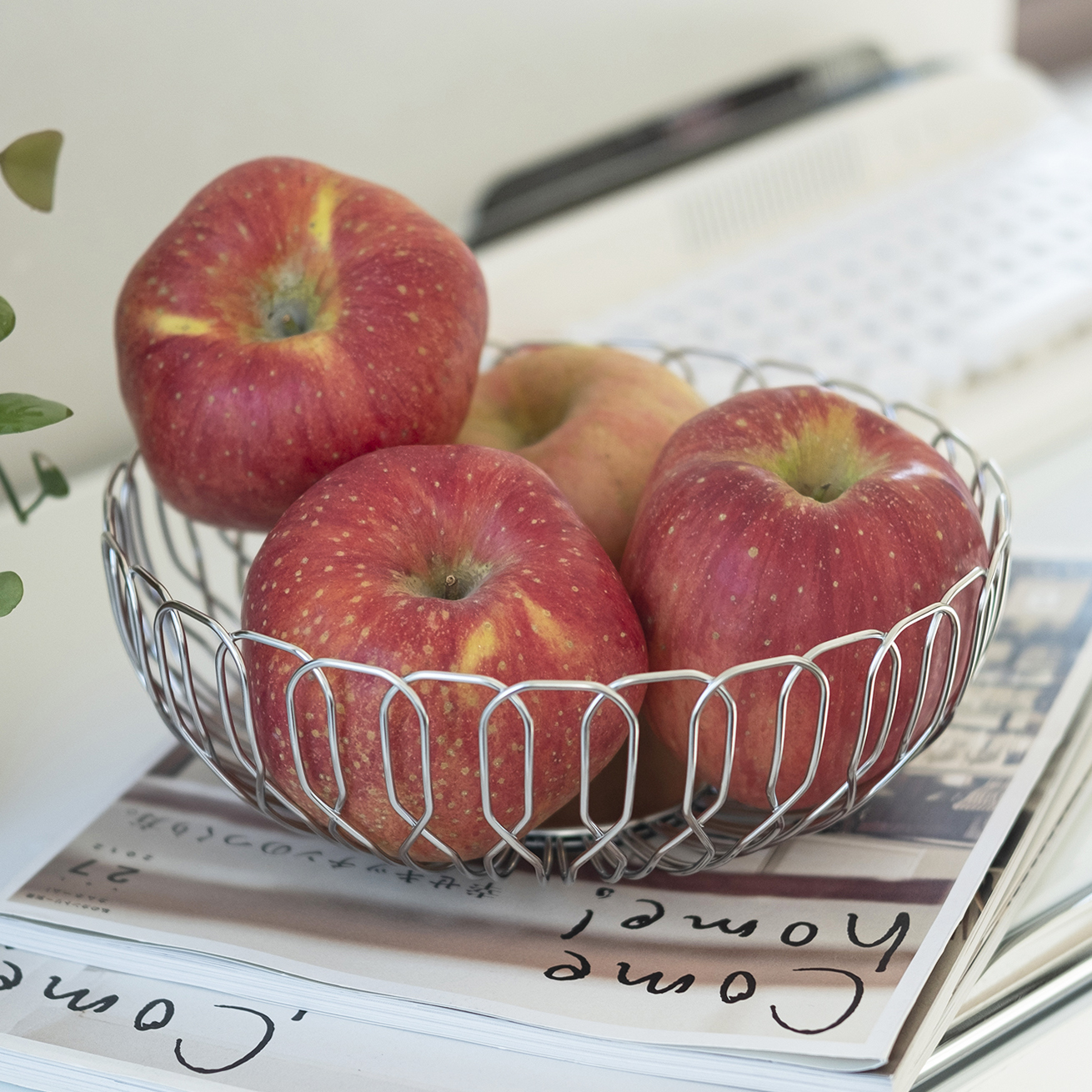 빌라트 스텐 와이어 꼬임 M 주방 팬트리 과일 야채 수납 철제 바구니 물 빠짐