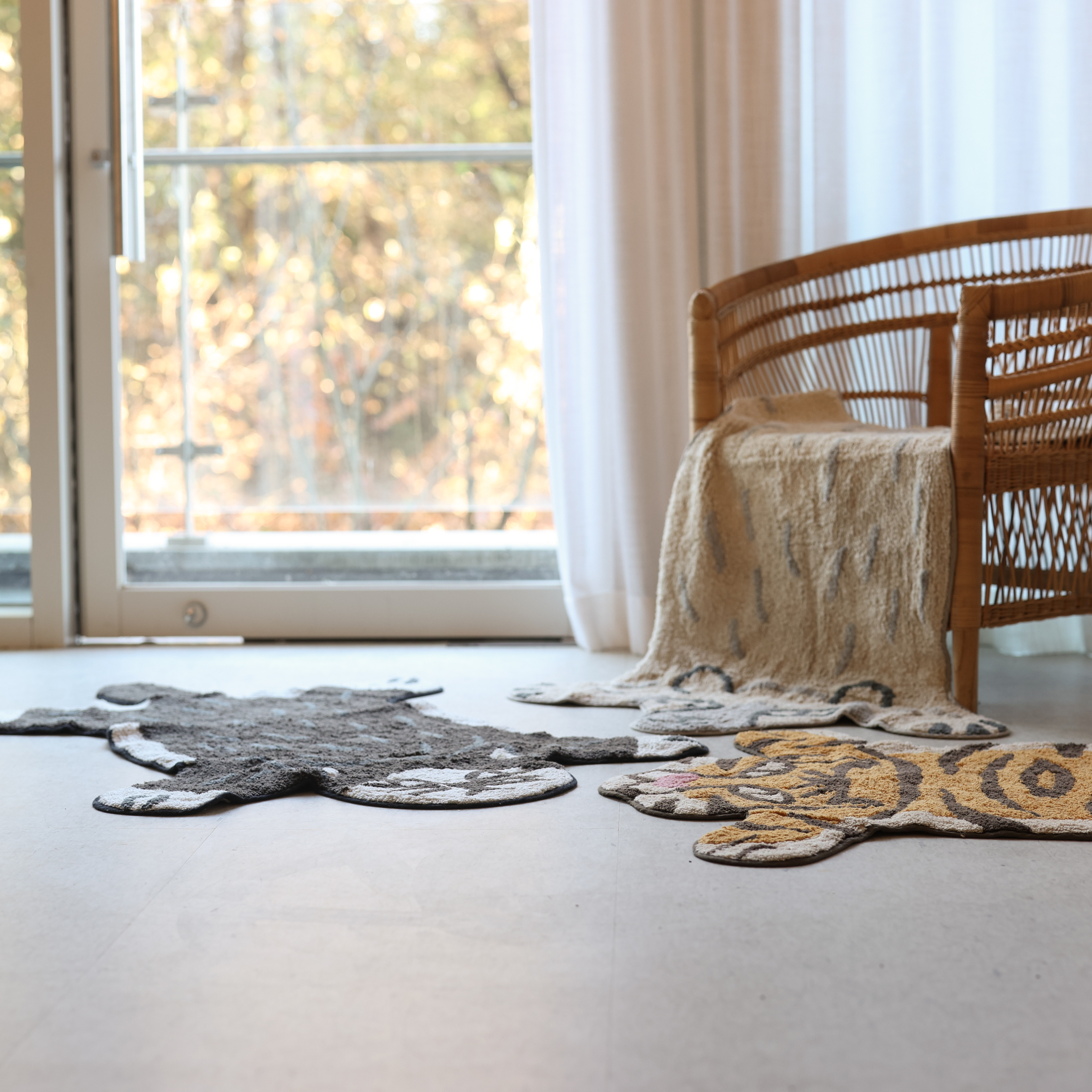 즐거운 동물원 순면 빅 발매트 북극 곰 러그